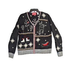 Holiday Lodge By NorthCrest Ugly Christmas Sweater Cardigan